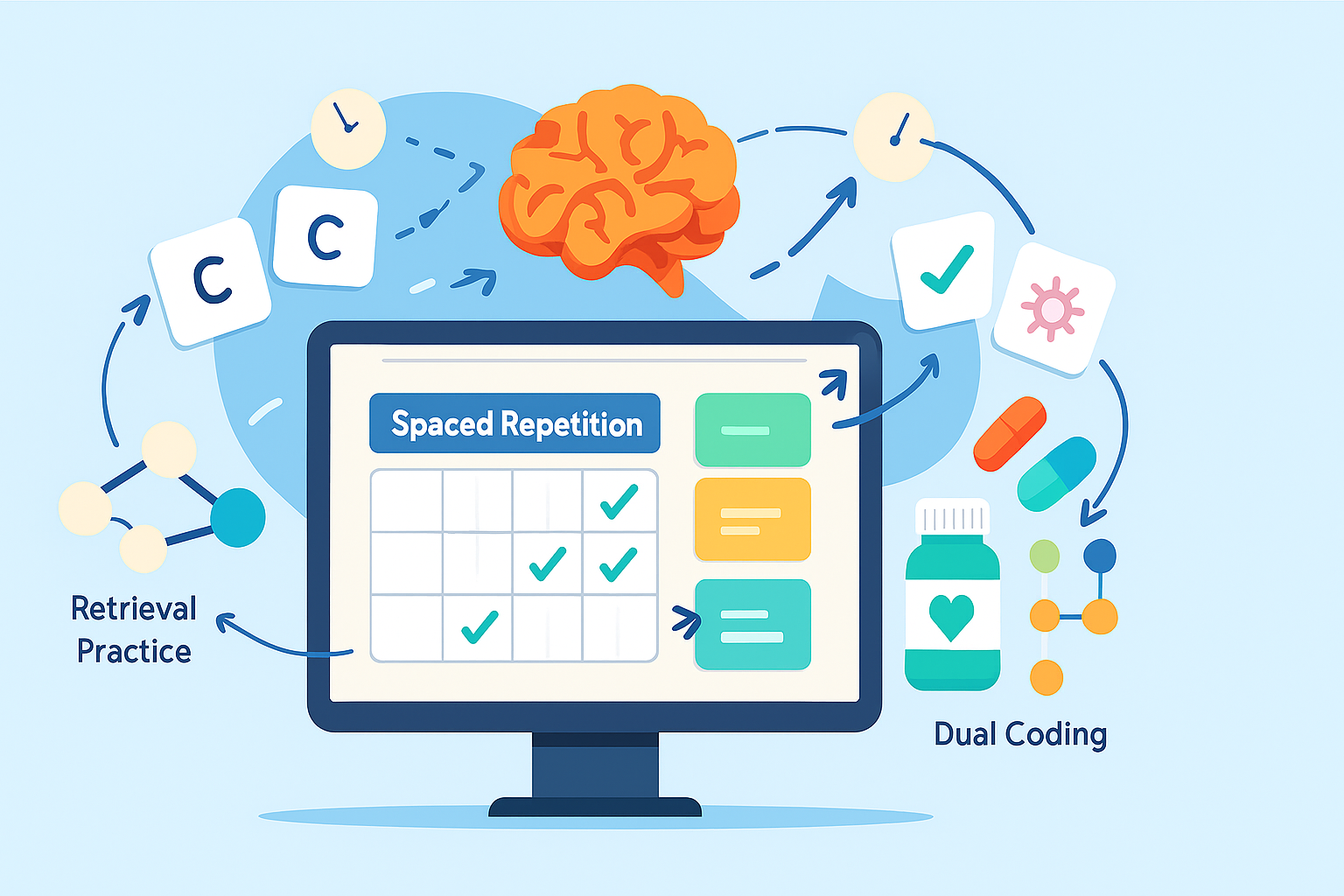 Memory That Sticks: Spaced Repetition & Sketchy-Style Linking for Step 1.