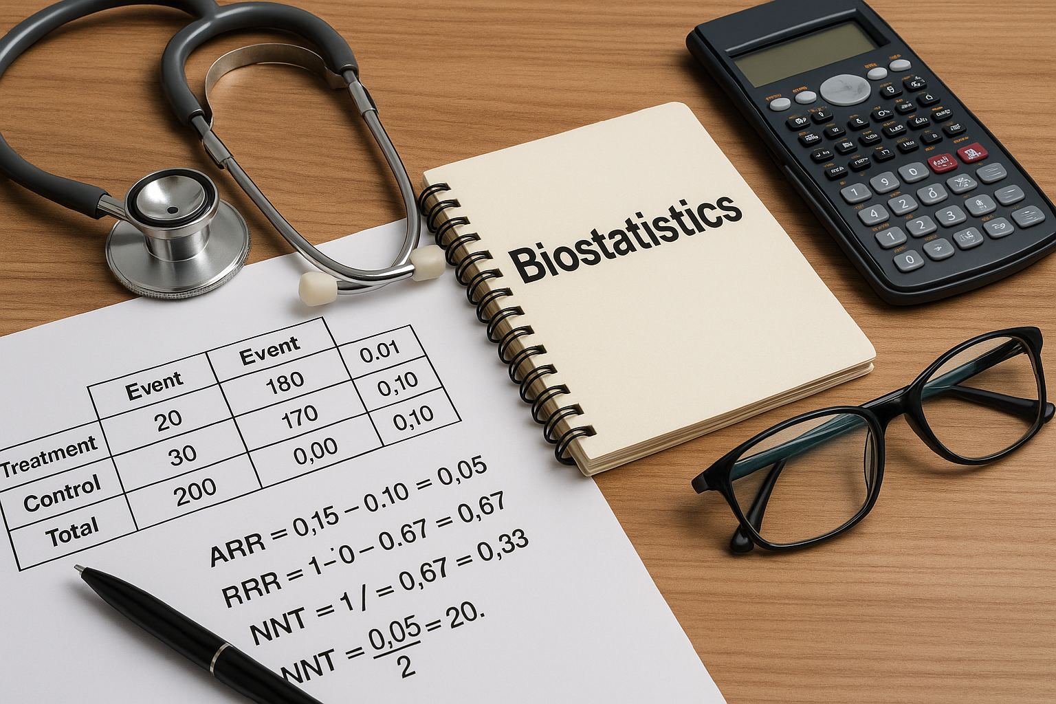 Biostatistics in Clinical Decisions: Absolute Risk, ARR/RRR, NNT/NNH on Step 1