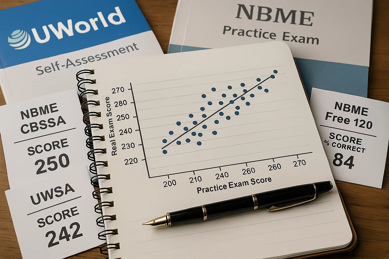 Step 2 CK Practice Exam Scores vs Real Exam Correlation (CBSSA, UWSA, NBME Free 120)